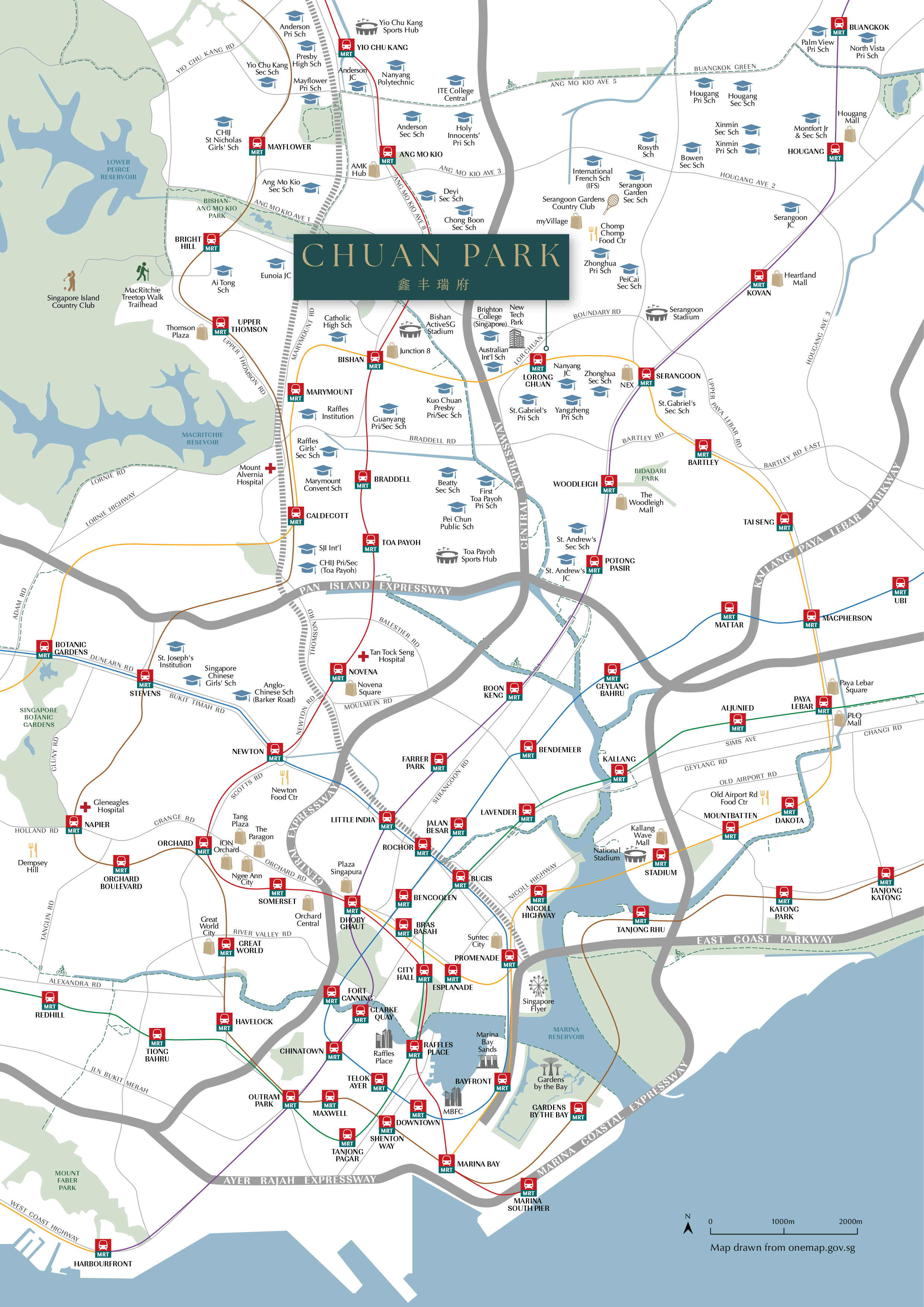 Tengah Garden Residences location map showing surrounding amenities
